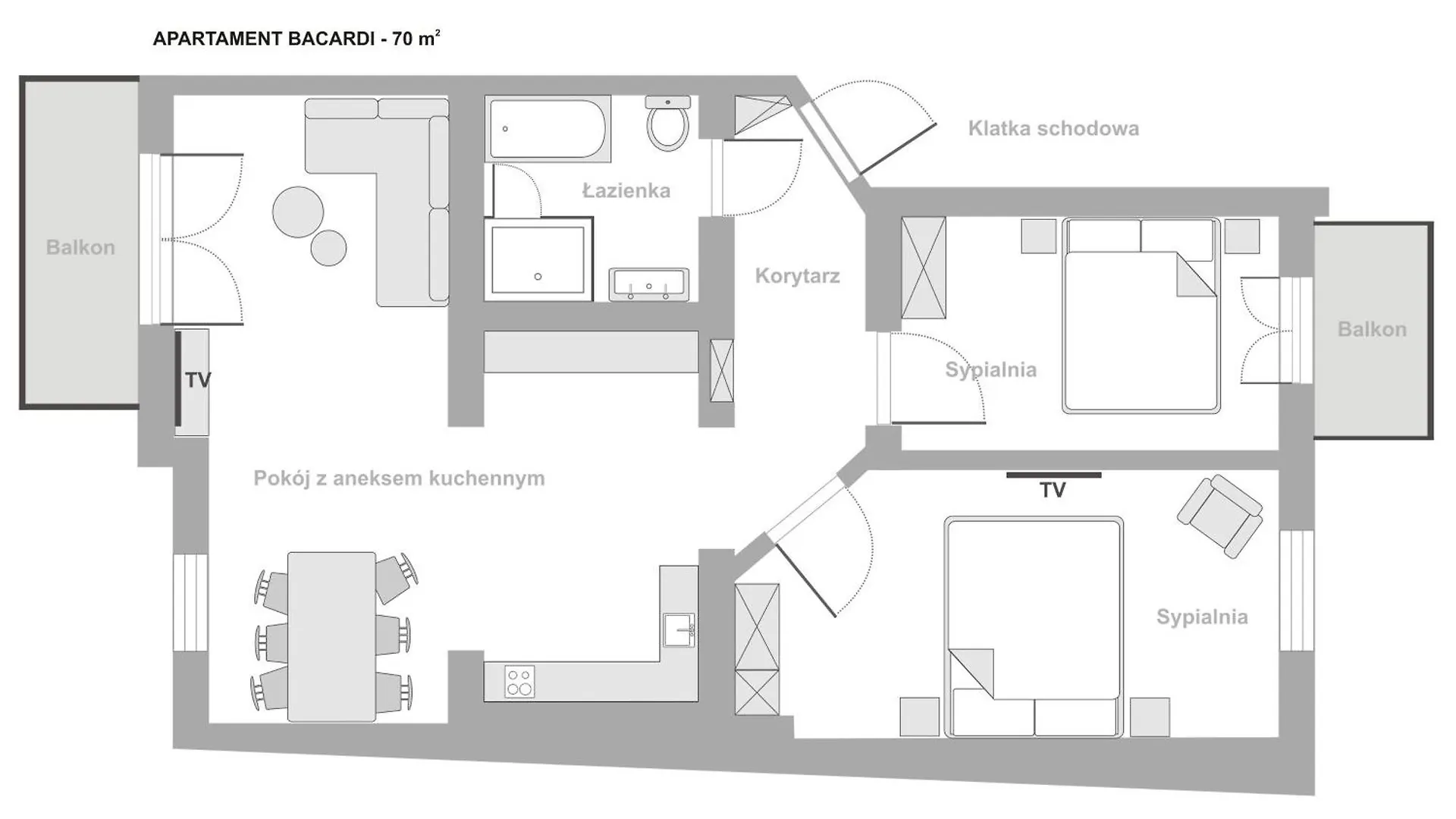 Sanhaus Apartments - Bacardi - Apartament Z 2 Balkonami, Garazem, Przy Plazy Poland